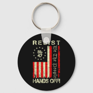 Resist Hands Off Protest Social Security Medicare Keychain