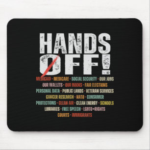 Resist Hands Off Protest Vintage We The People Ame Mouse Pad