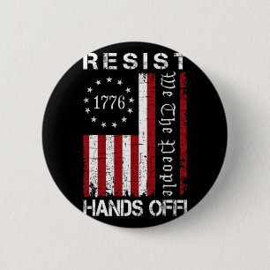 Resist Hands Off Protest We The People Flag Save D 2 Inch Round Button