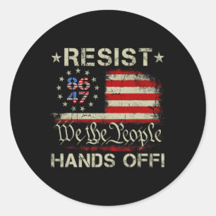 Resist Hands Off Social Security Medicare Medicaid Classic Round Sticker