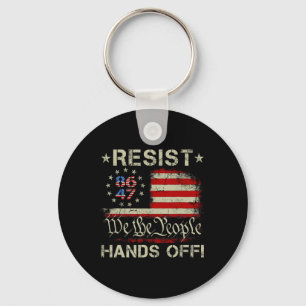 Resist Hands Off Social Security Medicare Medicaid Keychain