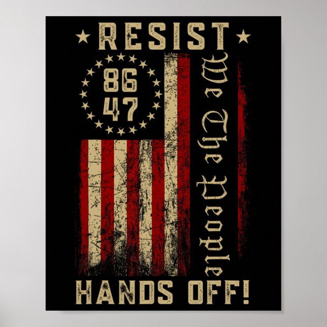 Resist Hands Off Social Security Medicare Medicaid Poster (Front)