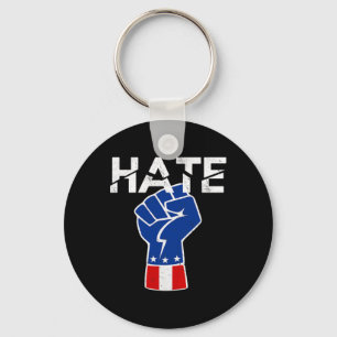 Resist Hate America Political Dissent Keychain