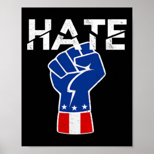 Resist Hate America Political Dissent  Poster