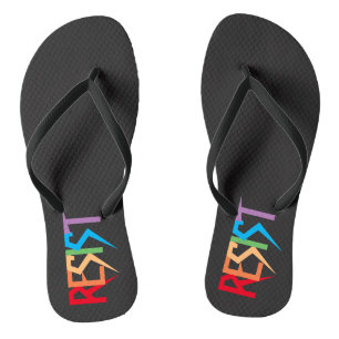 Resist in Rainbow Colours Flip Flops