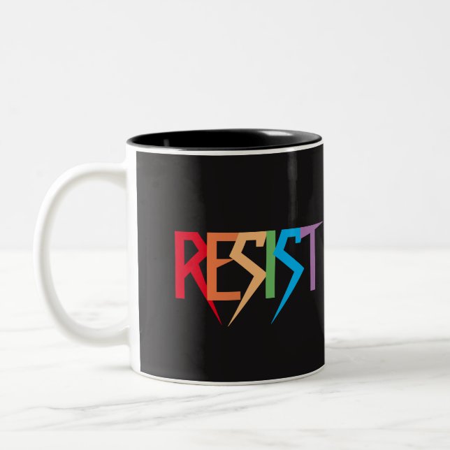 Resist in Rainbow Colours Mug (Left)