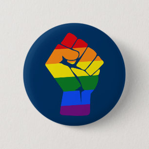 #Resist LGBT Rainbow Raised Fist Protest 2 Inch Round Button