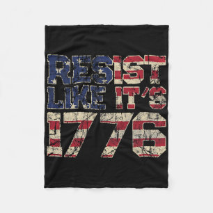 Resist Like It's 1776 American Flag Usa Patriot Fleece Blanket
