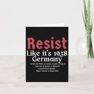 Resist Like It's 1938 Germany 10 Card