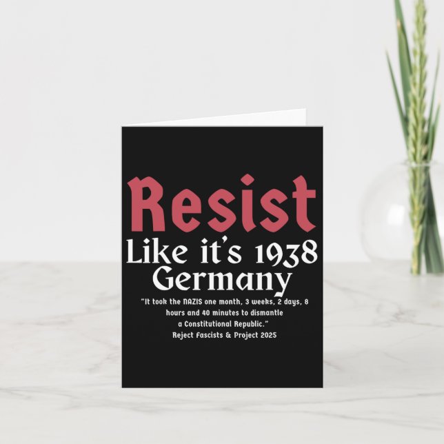 Resist Like It's 1938 Germany 4  Card (Front)
