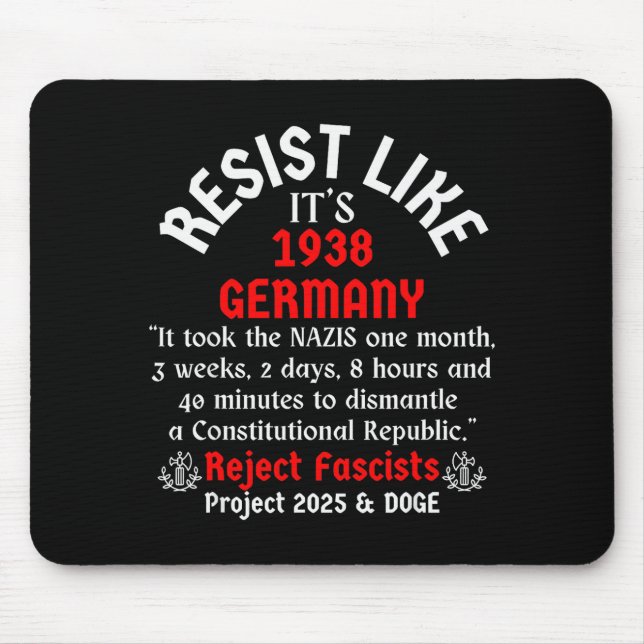 Resist Like It's 1938 Germany  Mouse Pad (Front)