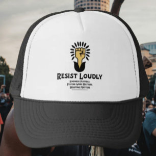 Resist Loudly Trucker Hat Anti-Fascist Power