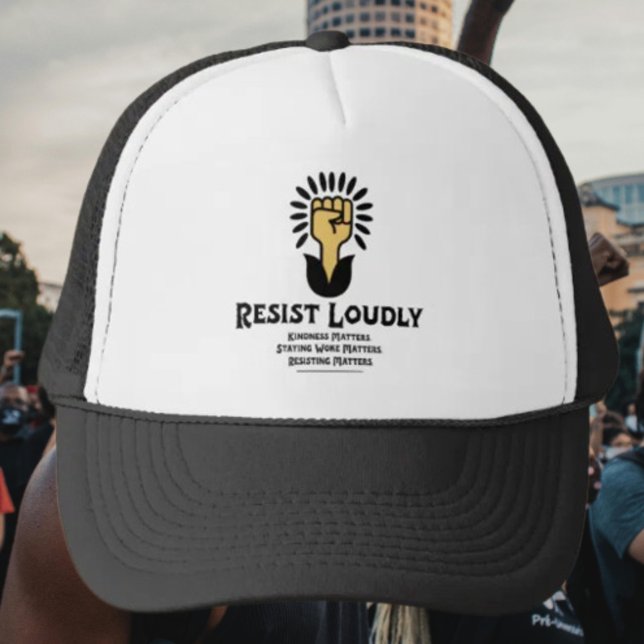 Resist Loudly Trucker Hat | Anti-Fascist Power (Creator Uploaded)