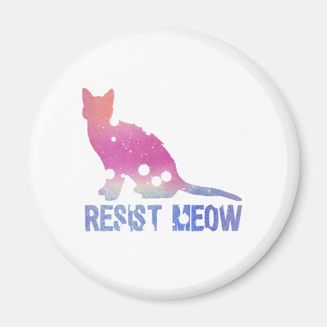 Resist meow feminist cat magnet (Front)