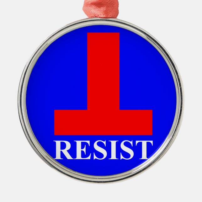 Resist Metal Ornament (Front)