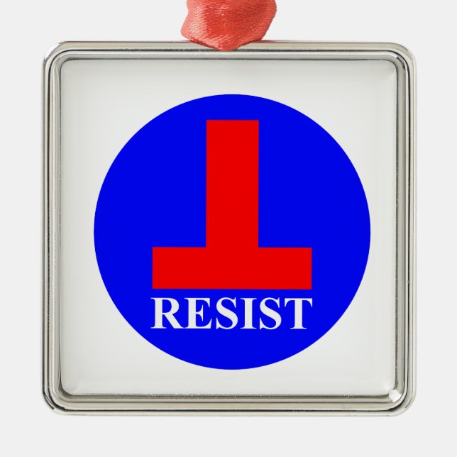Resist Metal Ornament (Front)