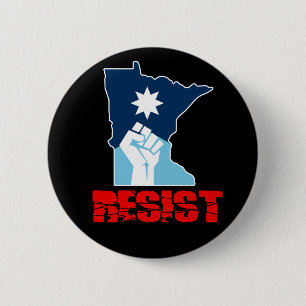 Resist Minnesota Raised Fist 2 Inch Round Button