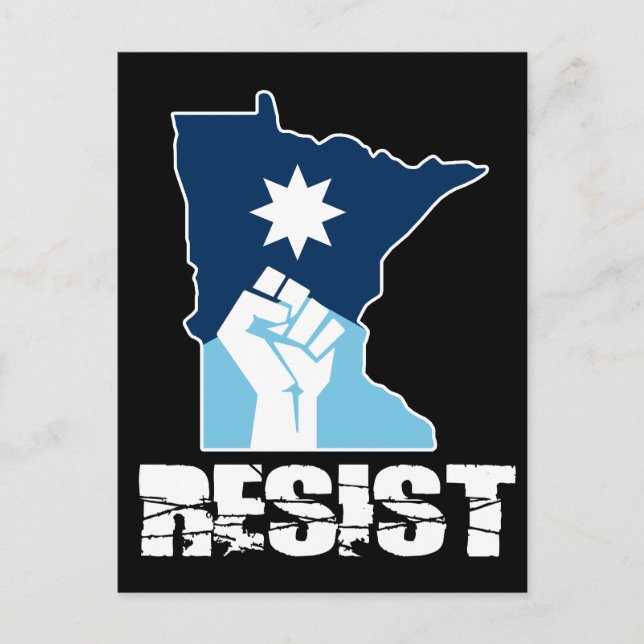 Resist Minnesota Raised Fist Postcard (Front)
