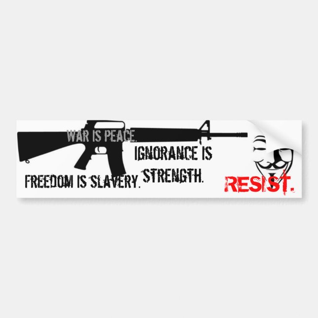 Resist - Nineteen Eighty-Four Bumper Sticker (Front)
