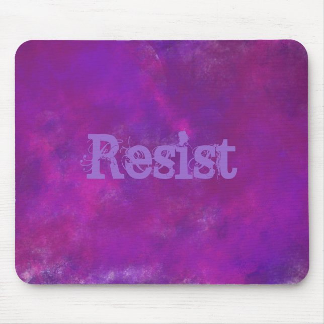 Resist on Purple Abstract Texture Mouse Pad (Front)
