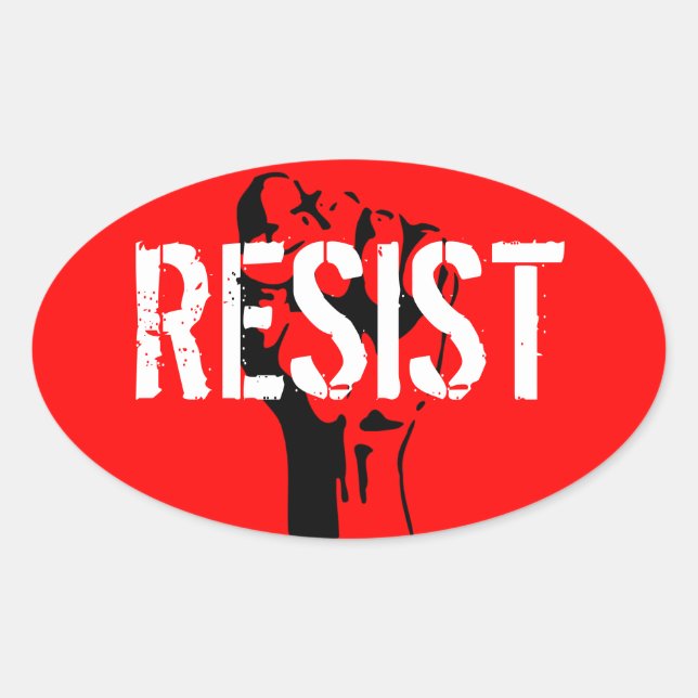 Resist Oval Sticker (Front)