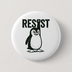 Resist Penguin 2 Inch Round Button
