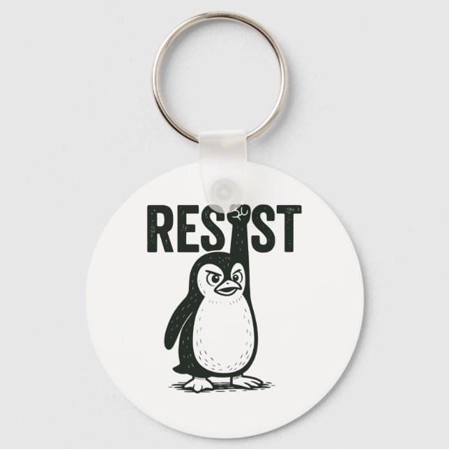 Resist Penguin 2  Keychain (Front)