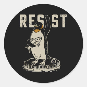 Resist Penguin Activism - Funny Resist Penguin Act Classic Round Sticker