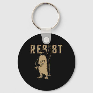 Resist Penguin Activism Graphic Anti Trump Keychain