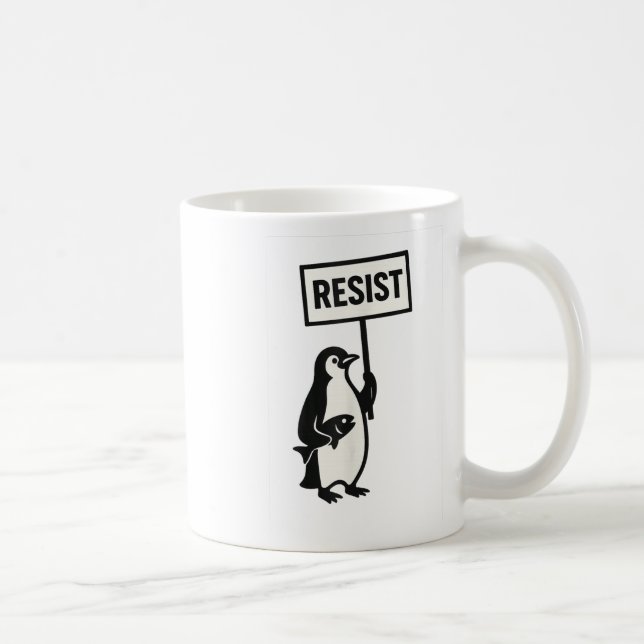 Resist Penguin Activism Graphic  Coffee Mug (Right)