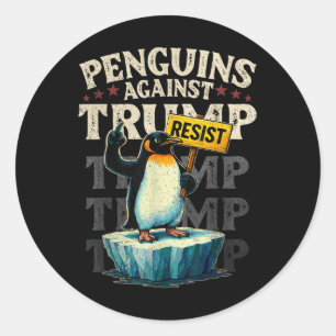 Resist Penguin Activism Graphic Design 0 Classic Round Sticker