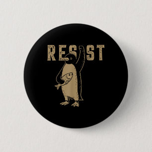 Resist Penguin Activism Graphic Design 2 Inch Round Button