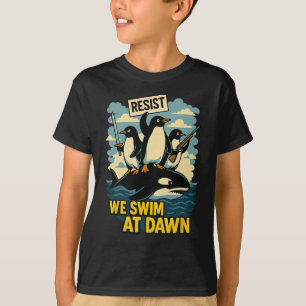 Resist Penguin Activism Graphic Design 4 T-Shirt