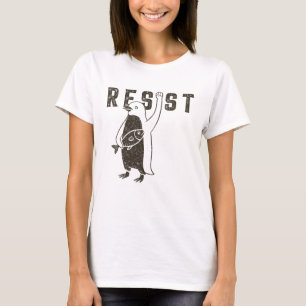 Resist Penguin Activism Graphic Design Vintage T-Shirt