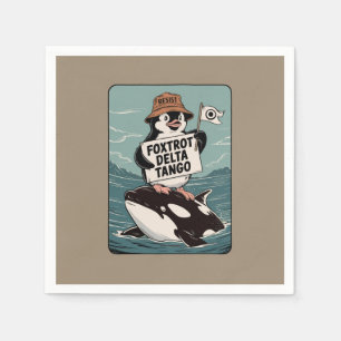 Resist Penguin Activism Vintage Protest  Napkin