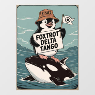 Resist Penguin Activism Vintage Protest  Window Cling