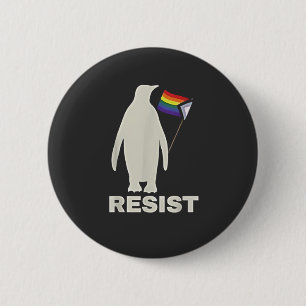 Resist Penguin Against Tariffs LGBT Anti Trump 2 Inch Round Button