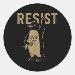 Resist Penguins Activism Graphic Classic Round Sticker
