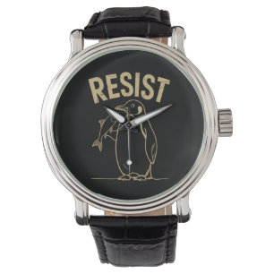Resist Penguins Activism Protest Vintage Watch