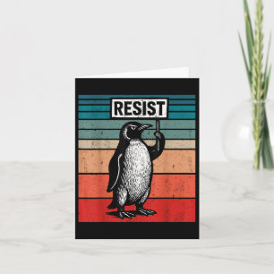 Resist Penguins Against Trump Tariffs Funny Card