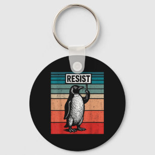 Resist Penguins Against Trump Tariffs Funny  Keychain