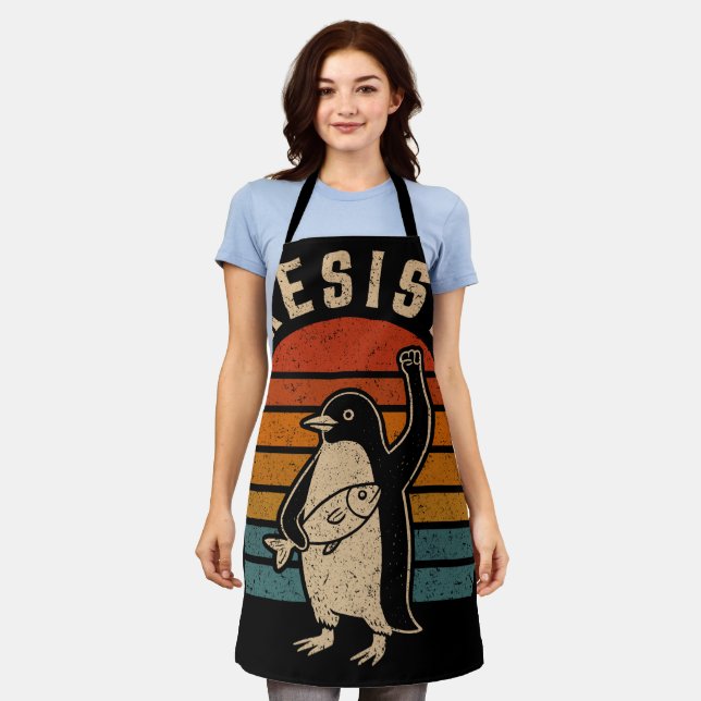 Resist Penguins Protest Against Tariffs Apron (Worn)