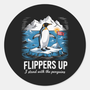 Resist Penguins Protest Against Tariffs Penguin Re Classic Round Sticker