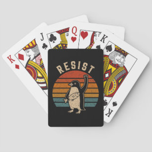 Resist Penguins Protest Against Tariffs Playing Cards
