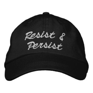 Resist & Persist cute script pink white Embroidere Embroidered Hat
