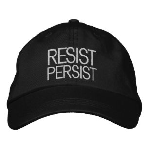 Resist Persist hot pink white Embroidered Hat