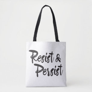 Resist Persist Modern Handlettered Script Tote Bag
