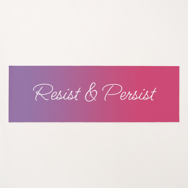 Resist & Persist purple to pink gradient Yoga Mat (Front (Horizontal))