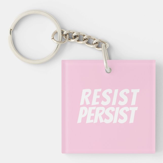 "Resist Persist" rose pâle blanc (Devant)