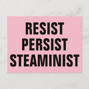 Resist Persist STEAMinist STEAM Resistance Pink Postcard